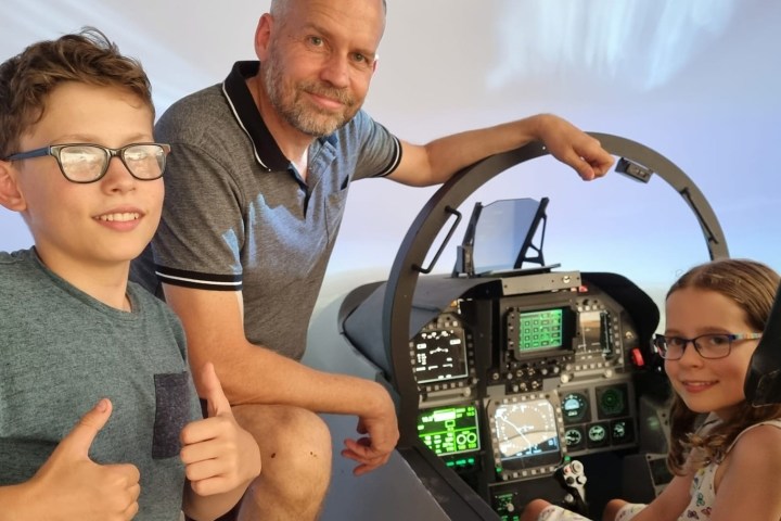 a man and a woman taking a selfie